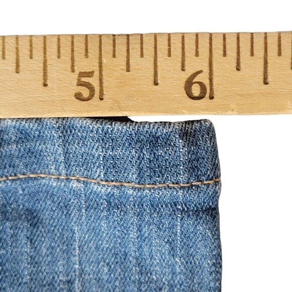 Seven7 Slim Straight Jeans Mid Rise Leg Slits Distressed 29X28 Size 4 - Picture 12 of 12